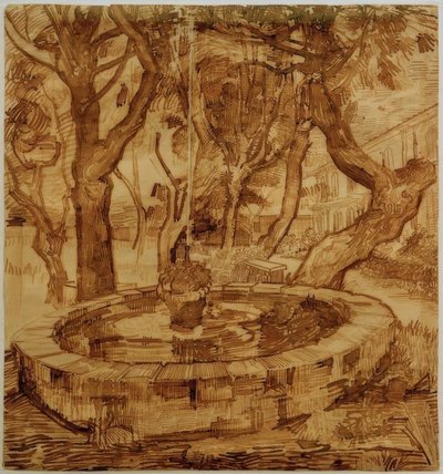 Fountain in the Garden of the Asylum by Vincent van Gogh